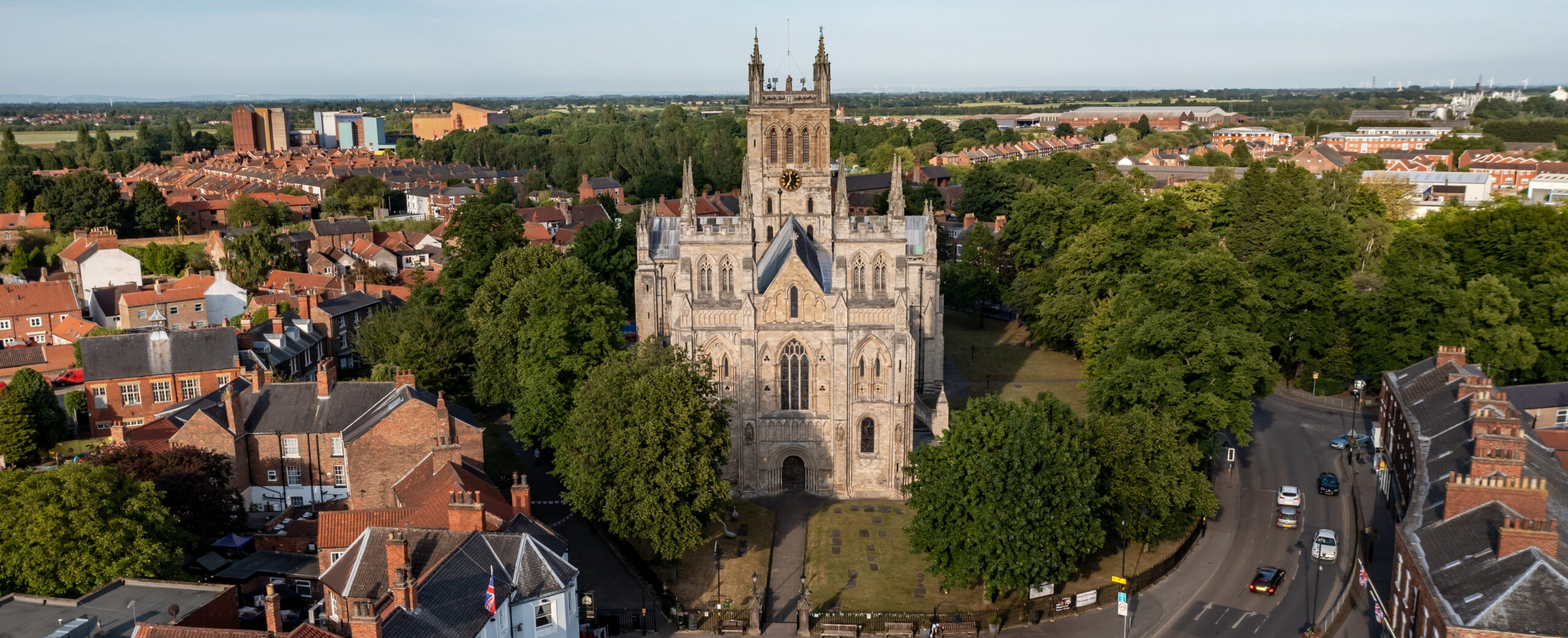 Selby,,Uk,-,June,20,,2022.,An,Aerial,Skyline,Of